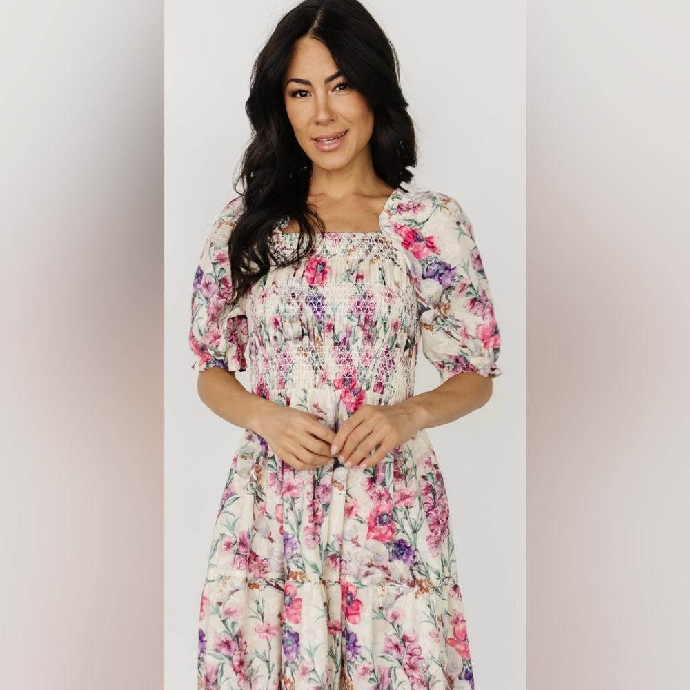 Baltic Born Tulsa Smocked Floral Maxi Dress  - SIZE 2XL - Picture 2 of 13